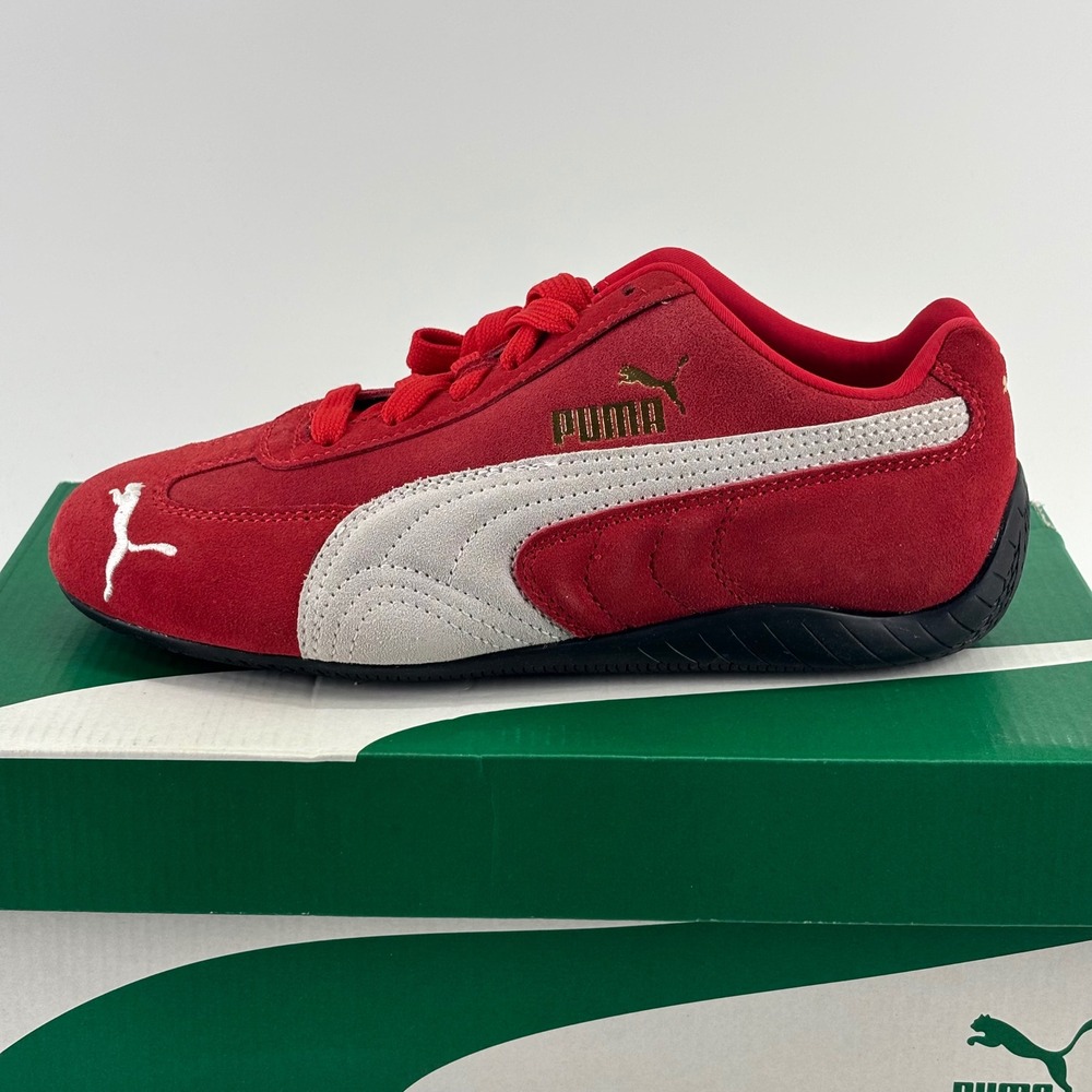 Puma Speedcat OG Jr Kids Size 4 Red White Suede Motorsport Racing Sneakers
